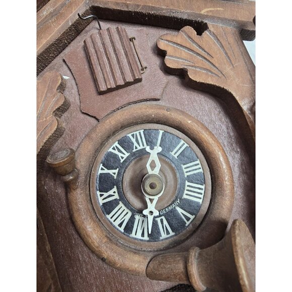 Cuckoo Clock German Black Coehler Forest made Vintage- NOT WORKING FOR PARTS - Picture 10 of 16